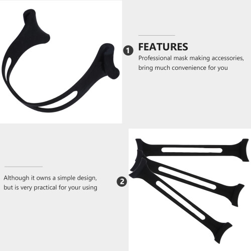 3Pièces Crochet Extenseur Masque Silicone Noir Pour Suspension 2