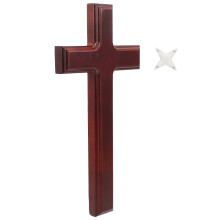 2Sets Coffee Wooden Cross Decor Solid Wood Christian Hanging Ornament