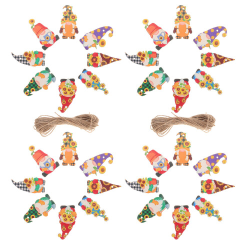 80Pièces Suspensions En Bois Gnome Décoratives Pour Colorées 2