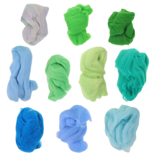 10Pièces Laine Feutrage Douce Colorée Idéale Pour Travaux Créatifs