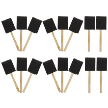 64Pièces Brosse Éponge De Peinture Noir Avec Manche Bois Pour Dessin