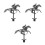 3Pièces Figurines Métal Noir Pour Jeu De Plateau Course Durable 9