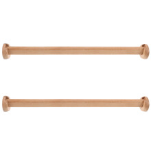 6Sets Khaki Wooden Closet Rod Heavy Duty Flanges for Wardrobe Clothes