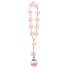 2Pcs Pink Car Hanging Ornament with Star Beads and Pearl Charm