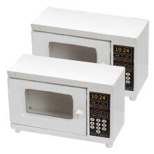4Pcs White Miniature Microwave Oven Dollhouse Kitchen Furniture Decor