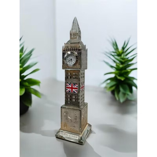 Big Ben LED Crystal Clock Tower 22cm Silver
