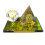 Crystal Pyramid Glass Desk Clock with Gold Stand 1