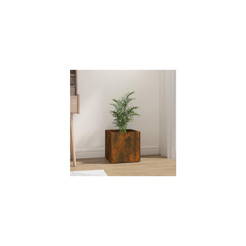 Vidaxl (Smoked Oak) Planter Box Plant Pot Raised Bed Planter Flower Box Engineered Wood