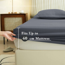 (Charcoal, Super King) Extra Deep 40CM Fitted Sheet Bed Sheets Single Double King