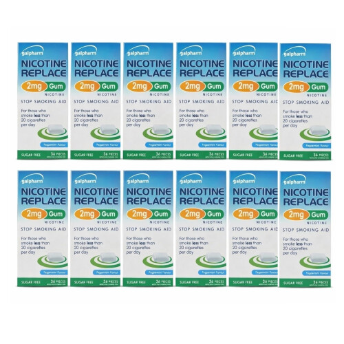 Galpharm 2mg Nicotine Replace Gum Peppermint 12x36
