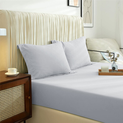 Imperial Rooms (Silver, Double) Extra Deep 40CM Fitted Sheet Bed Sheets Single Double King 1