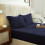 Imperial Rooms (Navy, Single) Extra Deep 40CM Fitted Sheet Bed Sheets Single Double King 3