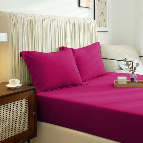 Imperial Rooms (Pink, Super King) Extra Deep 40CM Fitted Sheet Bed Sheets Single Double King 2