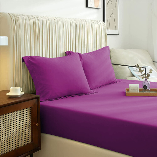 Imperial Rooms (Pink, Double) Extra Deep 40CM Fitted Sheet Bed Sheets Single Double King 2