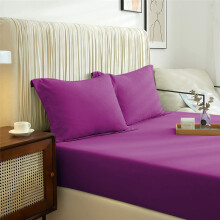 (Purple, King) Extra Deep 40CM Fitted Sheet Bed Sheets Single Double King