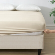 (Cream, King) Extra Deep 40CM Fitted Sheet Bed Sheets Single Double King