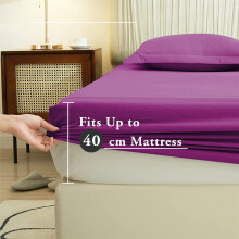(Pink, Single) Extra Deep 40CM Fitted Sheet Bed Sheets Single Double King