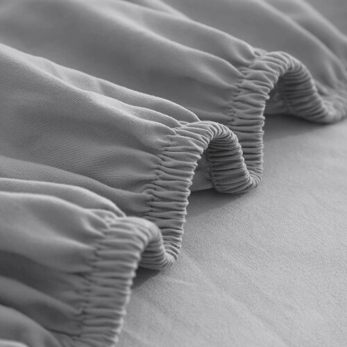 Imperial Rooms (Grey, Single) Extra Deep 40CM Fitted Sheet Bed Sheets Single Double King 1