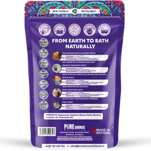Scented Epsom Bath Salts 1kg - Calm & Soothe 1