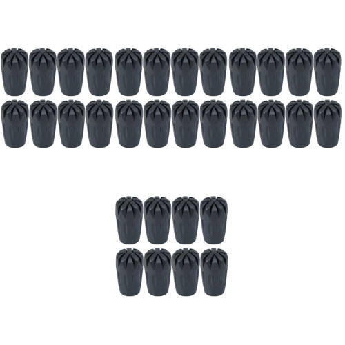 32Pcs Walking Stick Rubber Tips Black Hiking Crutch End Mats Durable 2