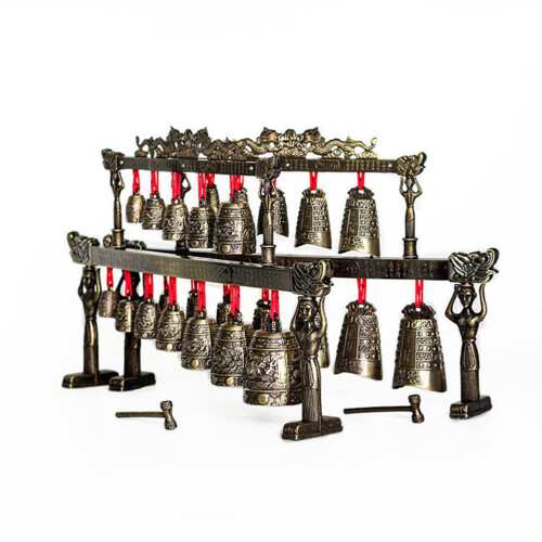 3Pcs Double Layer Bronze Chime Ancient Chinese Folk Souvenir Gift 2