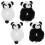 8Stk Weiche Plüsch Haargummis Panda Haarbänder Für Dickes Haar Bunt 1