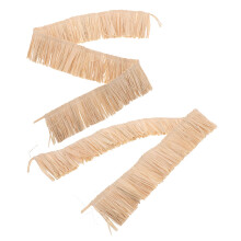 10Stk Handgewebtes Raffia Fransenband Naturstroh Für DIY Accessoires