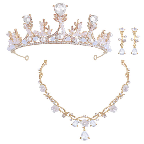 5Sets Kleine Set Gold Halskette Ohrclips 2