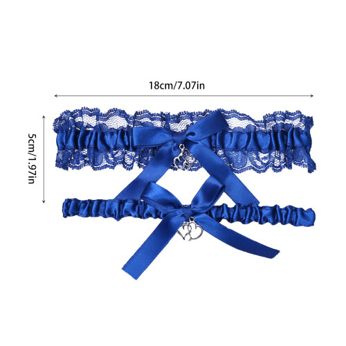 2Paare Blaue Strumpfband Damen Elastischer Hochzeit Schmuck 2