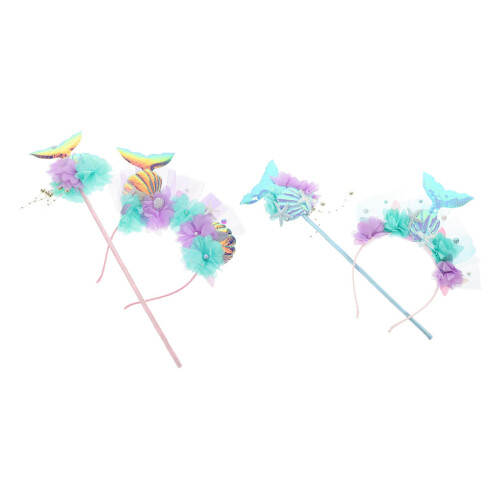3Sets Zeemeermin Hoofdband Pailletten Feestaccessoire