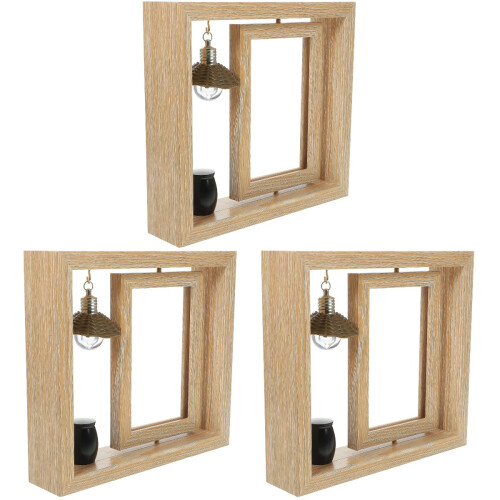 3Sets -Fotohalter Holz Beige Mit Langlebiger Urne Für 2