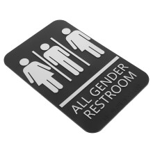 5Stk Vielseitiges Unisex Wc-Schild Schwarz Aus Robustem ABS-Material