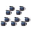 10Pcs Compact Blue Ceramic Milk Pitchers for Coffee Tea Sauce Serving 5