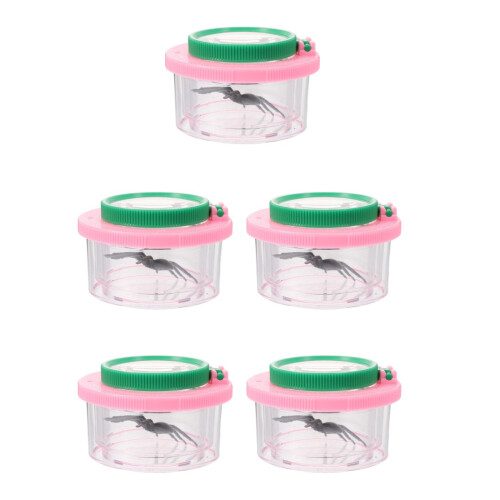 5St Mobiele Plastic Vergrootglas Insectenbox Kindvriendelijk Spelen 2