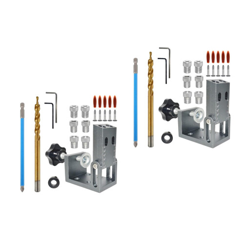 2Ensembles Guide Perçage Oblique En Acier Rapide Polyvalent Bois 2