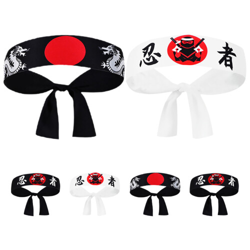 24Pièces Bandeaux Japonais Ninja En Polyester Pour Karaté