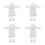 4Sets Weiße Mini Puppenbademäntel Weiches Stoff Accessoire Set 6