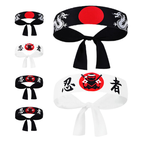 24Pièces Bandeaux Japonais Ninja En Polyester Pour Karaté 1