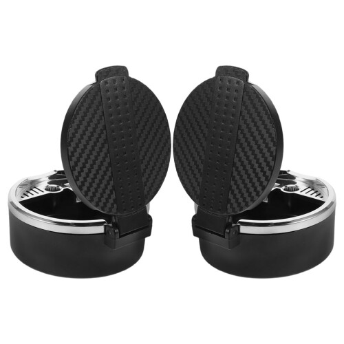 4Pièces Cendrier Compact Avec Couvercle, Anti- , Noir 1