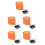 5Pièces Seau Portable Orange Eva Avec Design Pliable 5