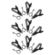 45Pièces Clips Microphone Lavallière Métal Noir Rotation Ajustable