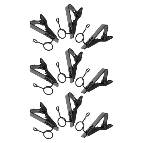 45Pièces Clips Microphone Lavallière Métal Noir Rotation Ajustable