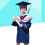 Gradué Robe Chapeau Certificat 6