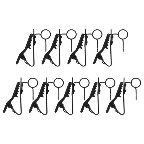 45Pièces Clips Microphone Lavallière Métal Noir Rotation Ajustable 1