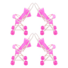 8St Vouwbare Roze Babypoppenwagen Kunststof, Set Voor Kinderen Thuis