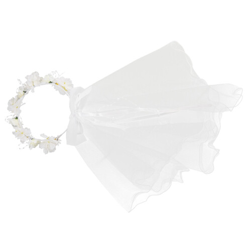 4Pièces Bandeaux Voile Fleurs Robe Cérémonie