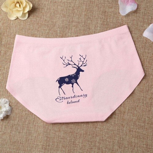 Culotte Femme Rose Impression Cerf Trace 1