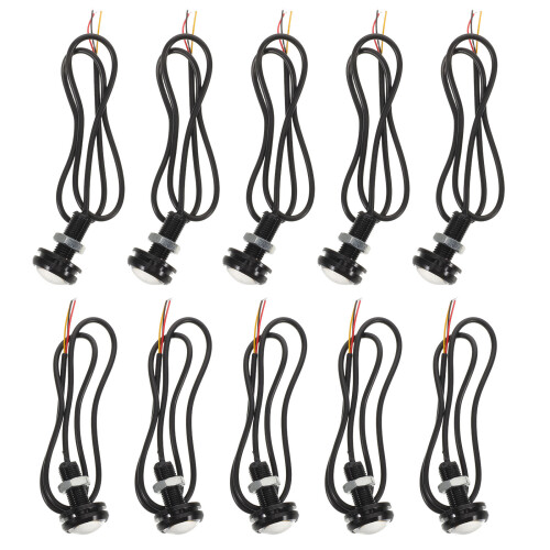 5Ensembles Lampes Eagle Eye LED Noires Étanches Pour Voiture Durable