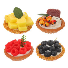 4Pièces Fausses Tartes Et Cupcakes En PVC Pour Mise En Scène Festive