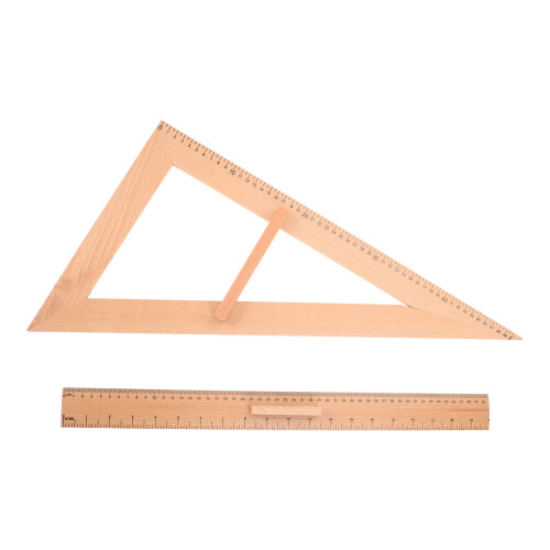 2Pièces Règle En Bois Angle Pour Classe Et Atelier